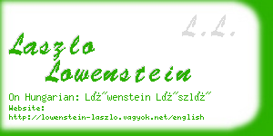 laszlo lowenstein business card